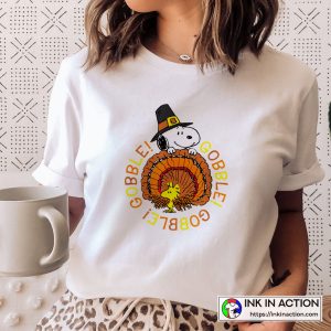 Peanuts Thanksgiving Peanuts Snoopy and Woodstock Thanksgiving Gobble T shirt 4