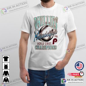 Philadelphia Baseball Team Majestic Philadelphia Phillies Vintage Champs Baseball T Shirt 3