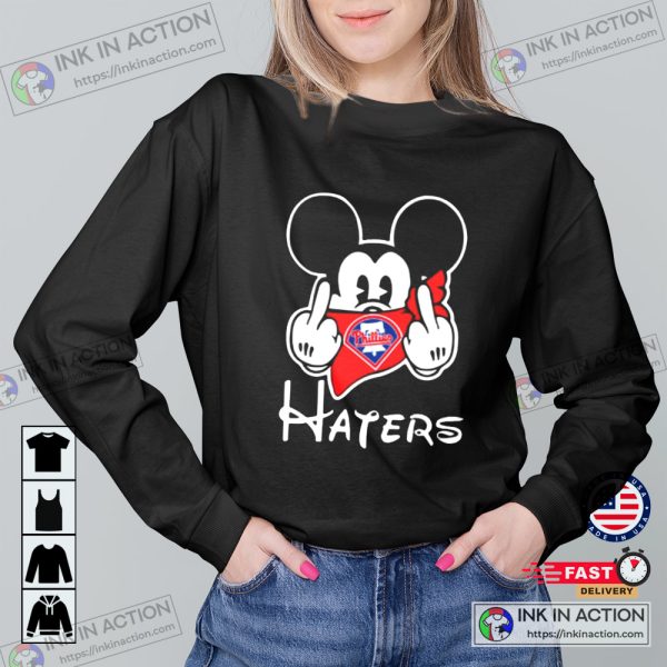 Philadelphia Phillies MLB Haters Gonna Hate Mickey Mouse Baseball T-Shirt