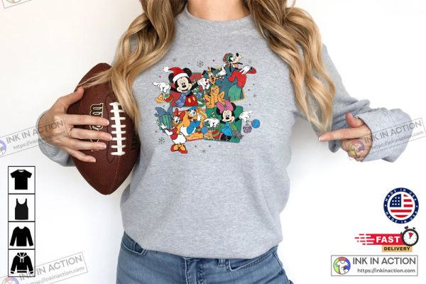 Retro Disney Mickey And Friends Christmas Shirt