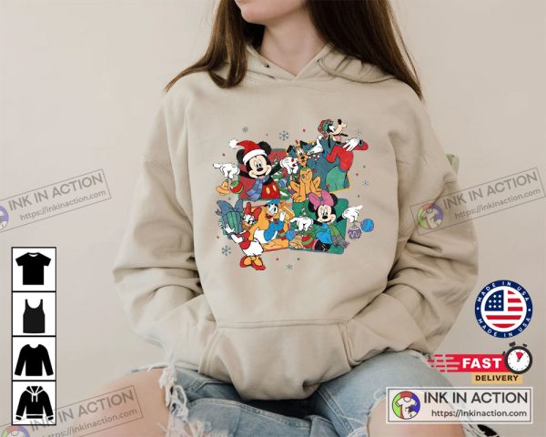 Retro Disney Mickey And Friends Christmas Shirt