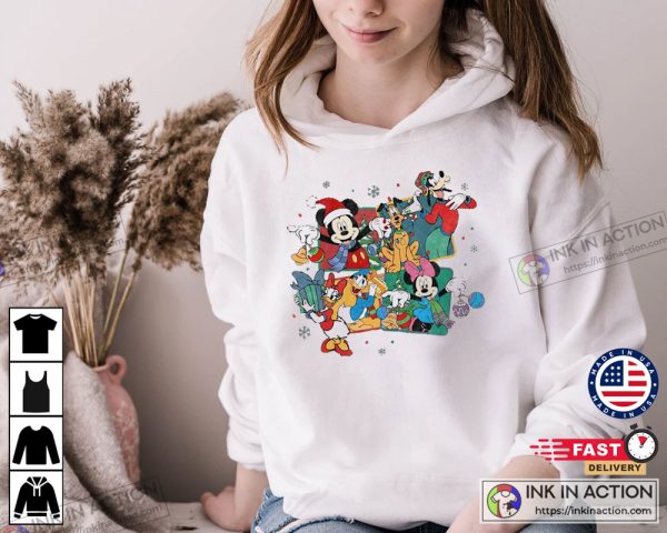 Retro Disney Mickey And Friends Christmas Shirt