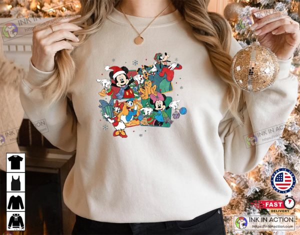 Retro Disney Mickey And Friends Christmas Shirt