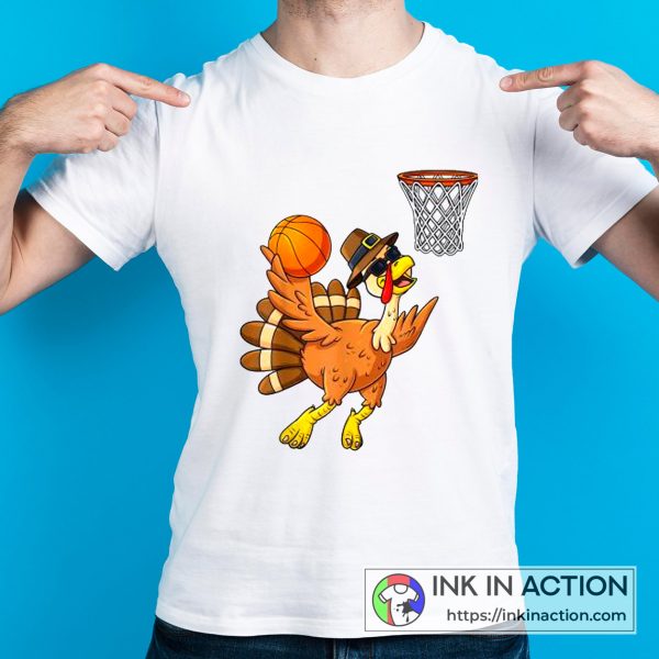 Thanksgiving Turkey Basketball Player Simple T-shirt