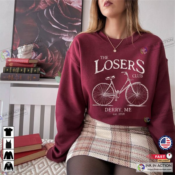 The Losers Club Sweatshirt Vintage Bike Scary Movies Horror Shirt
