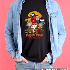 The Peanuts And Snoopy This Is My Horror Movie Watching Halloween T shirt 3