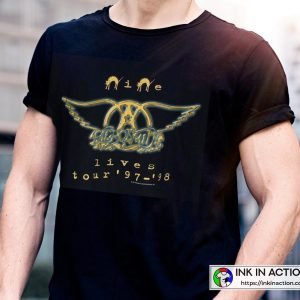Vintage Aerosmith Joe Perry Nine Lives Tour Best T Shirt 2