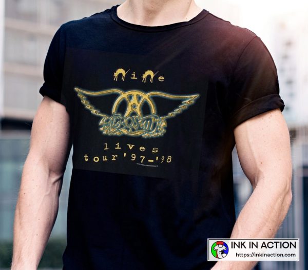 Vintage Aerosmith Joe Perry Nine Lives Tour Best T-Shirt