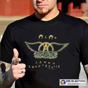 Vintage Aerosmith Joe Perry Nine Lives Tour Best T Shirt 3