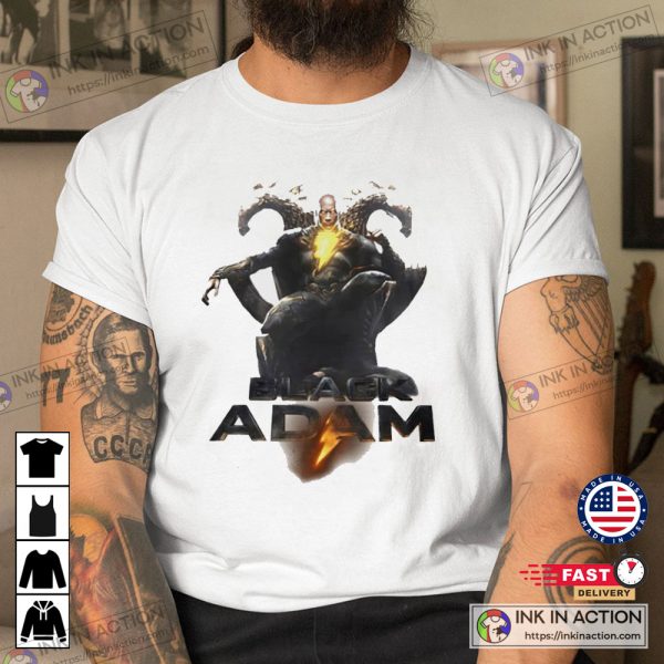 Movie Black Adam Dwayne Johnson The Rock Black Adam 2022 DC Movie Hot T-Shirt