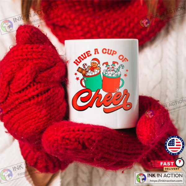 Have A Cup of Cheer Mug, Cute Christmas Mug, Kids Christmas Mug, Hot Chocolate Mug, X-mas Festive Coffee Cup