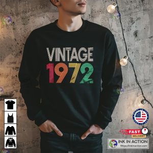 50th Birthday Sweatshirt Vintage 1972 Shirt 50th Birthday Gift T-shirt