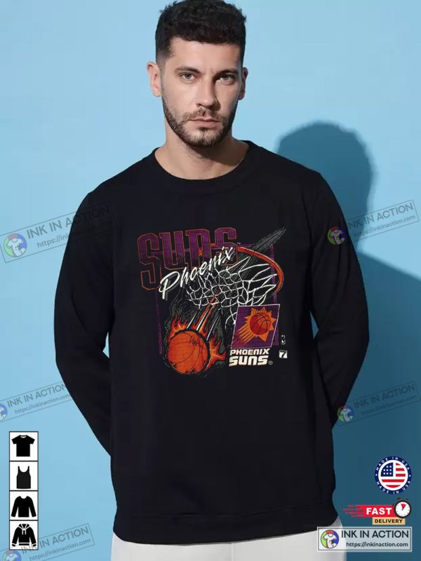 90s NBA Phoenix Suns Basketball Crewneck Trending Shirt