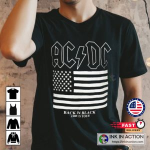 ACDC BACK IN BLACK TOUR MEN’S BLACK T-SHIRT