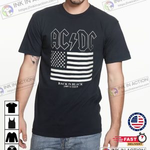 ACDC BACK IN BLACK TOUR MENS BLACK T SHIRT 3