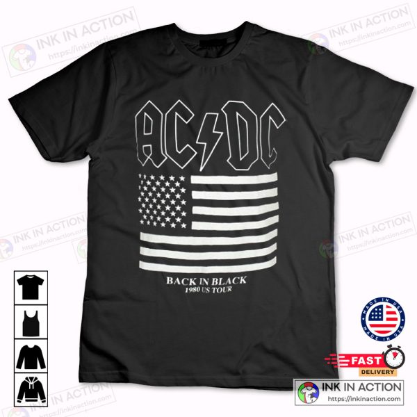 ACDC BACK IN BLACK TOUR MEN’S BLACK T-SHIRT