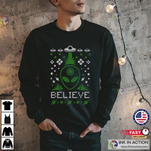 Alien Believe Ugly Christmas Sweater 1