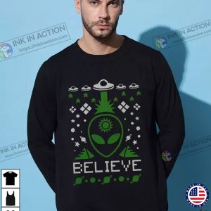 Alien Believe Ugly Christmas Sweater