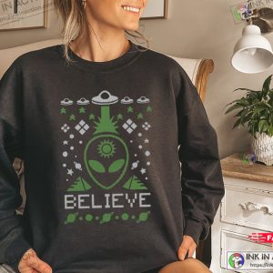 Alien Believe Ugly Christmas Sweater 4