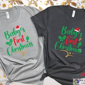 Baby’s First Christmas Tee, First Christmas Shirt, Xmas Family Shirt, Personalized Family Shirt