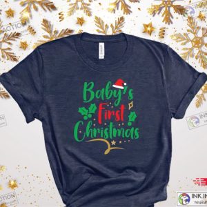 Babys First Christmas Tee First Christmas Shirt Xmas Family Shirt Daddy First Xmas Tee Mommy First Xmas Tee Personalized Family Shirt 2