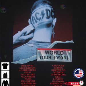 Back In Black AC DC Concert 1990-1991 T-shirt