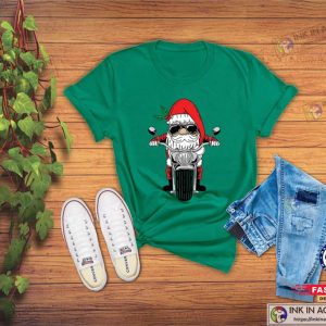 Biker Santa Sweatshirt Motor Biker Santa Cool Santa Shirt 2