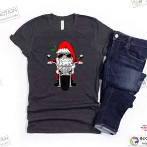 Biker Santa Sweatshirt Motor Biker Santa Cool Santa Shirt 4