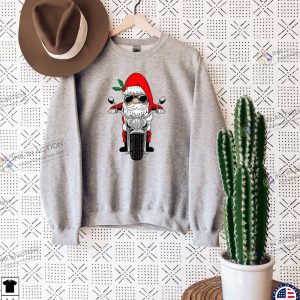 Biker Santa Sweatshirt Motor Biker Santa Cool Santa Shirt 5