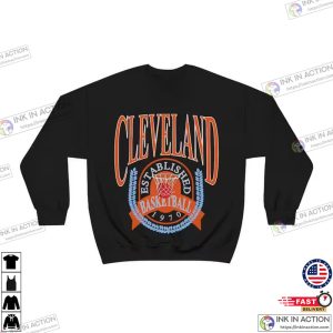 Black Vintage Cleveland Cavaliers Crewneck – Retro Unisex Basketball Sweatshirt