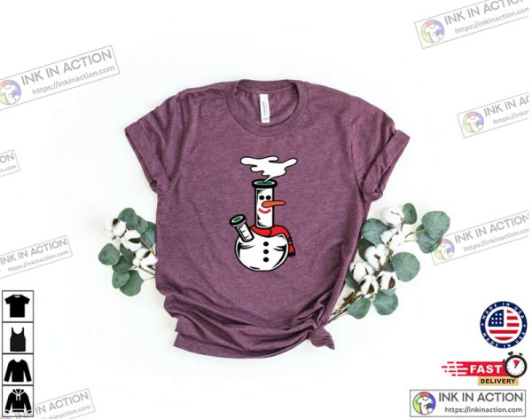 Bong Snowmen Cannabis Christmas T-shirt