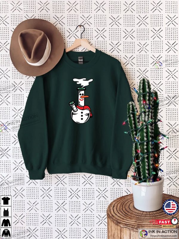 Bong Snowmen Cannabis Christmas T-shirt