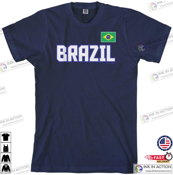 Brazil National Team Men’s T-shirt Soccer Football League Brazilian Flag Rio De Janeiro