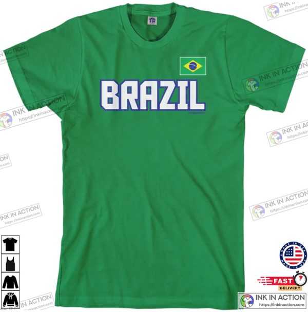 Brazil National Team Men’s T-shirt Soccer Football League Brazilian Flag Rio De Janeiro