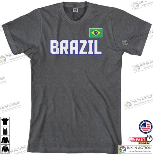 Brazil National Team Men’s T-shirt Soccer Football League Brazilian Flag Rio De Janeiro