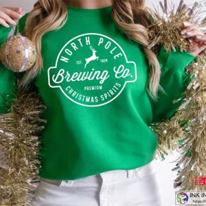 Brewing Co North Pole Sweatshirt Christmas Shirts for Women Holiday Sweatshirt Winter Sweatshirt 1