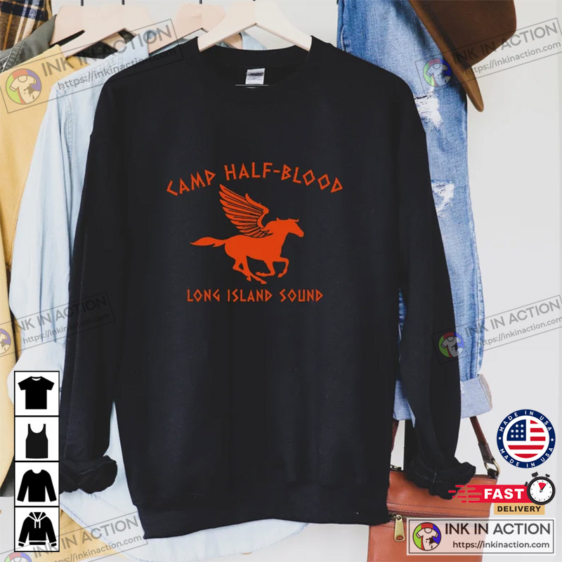 Camp Half Blood Long Island Sound Orange T shirt Unisex Boys Percy Jackson