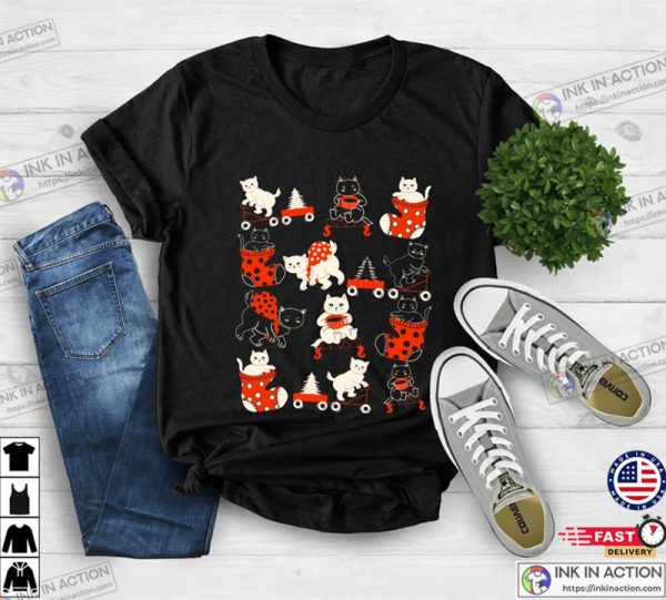 Cat Christmas Sweater, Cat Shirts Vintage Kittens, Cute Ugly Christmas Sweatshirt, Holiday Gifts