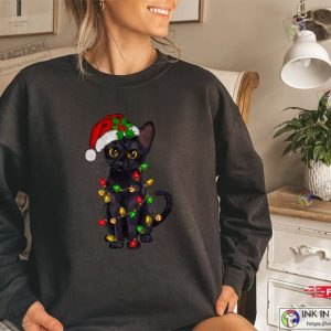 Cat Christmas Sweater, Christmas Cat Sweatshirt, Black Cat Christmas Shirt, Kitten Christmas Shirt