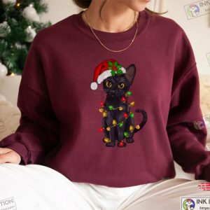 Cat Christmas Sweater Christmas Cat Sweatshirt Black Cat Christmas Shirt Kitten Christmas Shirt 2