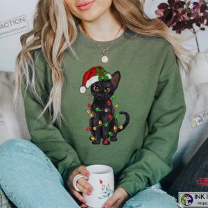 Cat Christmas Sweater Christmas Cat Sweatshirt Black Cat Christmas Shirt Kitten Christmas Shirt 4