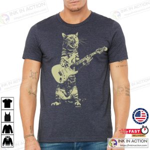 Best Gifts For Cat Lovers Cat Playing Guitar Shirt 3