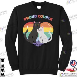 Cat Proud Couple Pride Heart Tall Colorful Sweatshirt