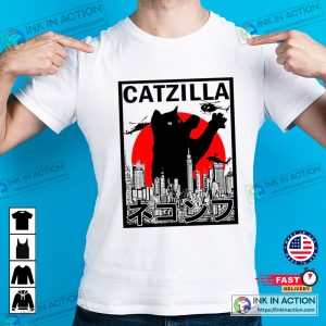 Catzilla King Of Pawster Cat Themed Gifts Funny Style T-shirt