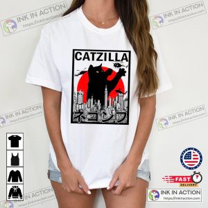 Catzilla King Of Pawster Cat Themed Gifts Funny Style T-shirt 3