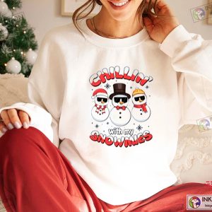 Chillin With My Snowmies Sweatshirt Im Melting Down Snowman Sweatshirt Funny Christmas Snowman Sweatshirt 2