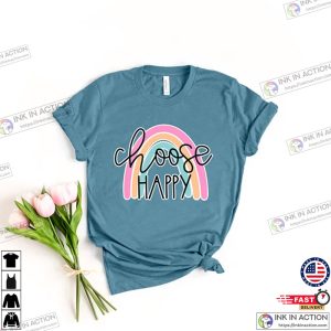Choose Happy Rainbow Shirt Be Kind Shirt Be Kind Tee Cute rainbow Shirt 1