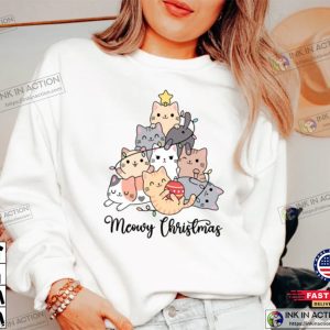 Christmas Cat Sweatshirt Cat Lover Gift Christmas Sweatshirt Cat Shirt Cat Christmas Graphic Tee 2