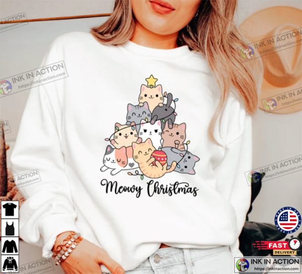 Christmas Cat, Cat Lover Gift, Cat Christmas Graphic Tee