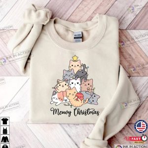 Christmas Cat Sweatshirt Cat Lover Gift Christmas Sweatshirt Cat Shirt Cat Christmas Graphic Tee 5